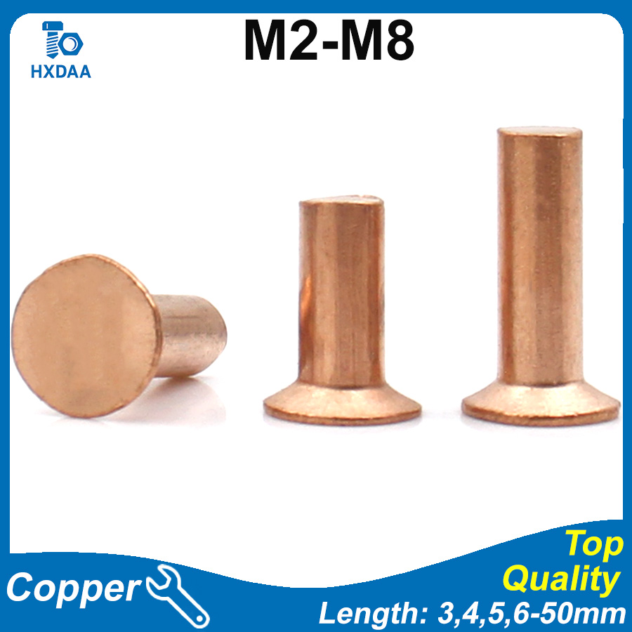 Road Traffic Cone - Red Copper Solid Hammer Drive Rivets