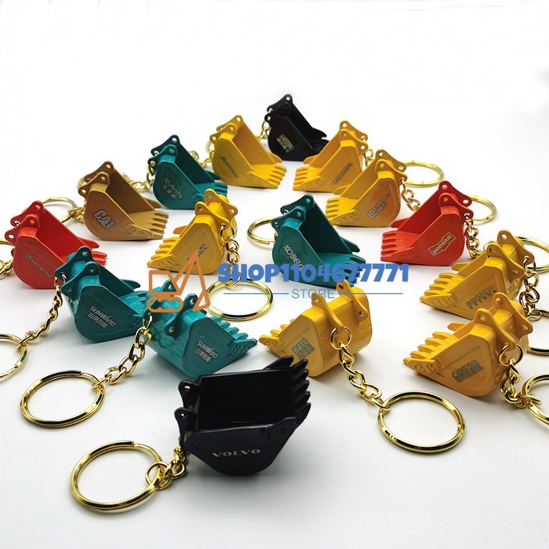 Heavy Equipment With Bucket - With Bucket Key Chain for Kobelco