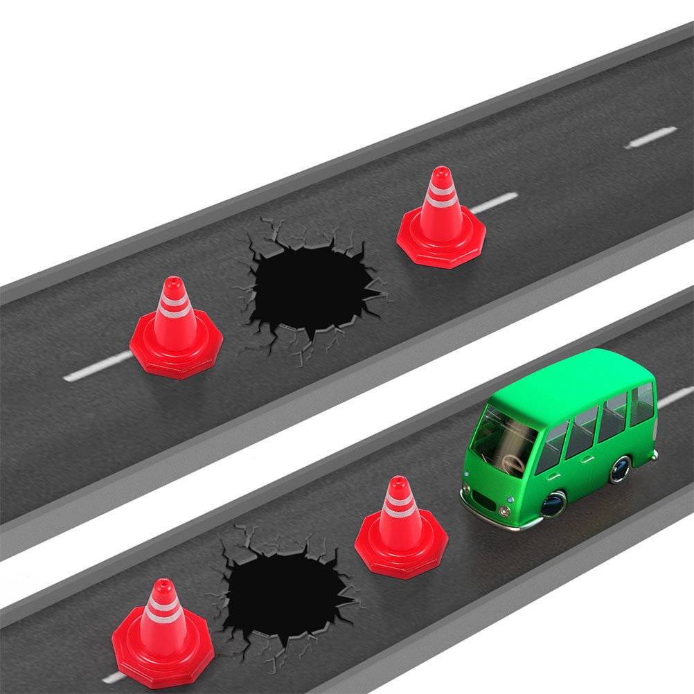 Road Traffic Cone - 24Pcs Mini Traffic Cones Red PP