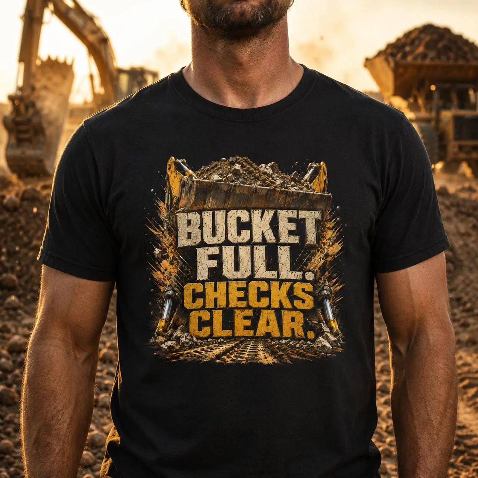 Bucket Full Checks Clear Excav - Heavy Equipment With Bucket review and price
